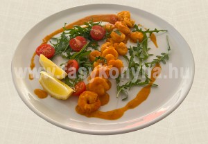Garnélarák rukkolasalátával
